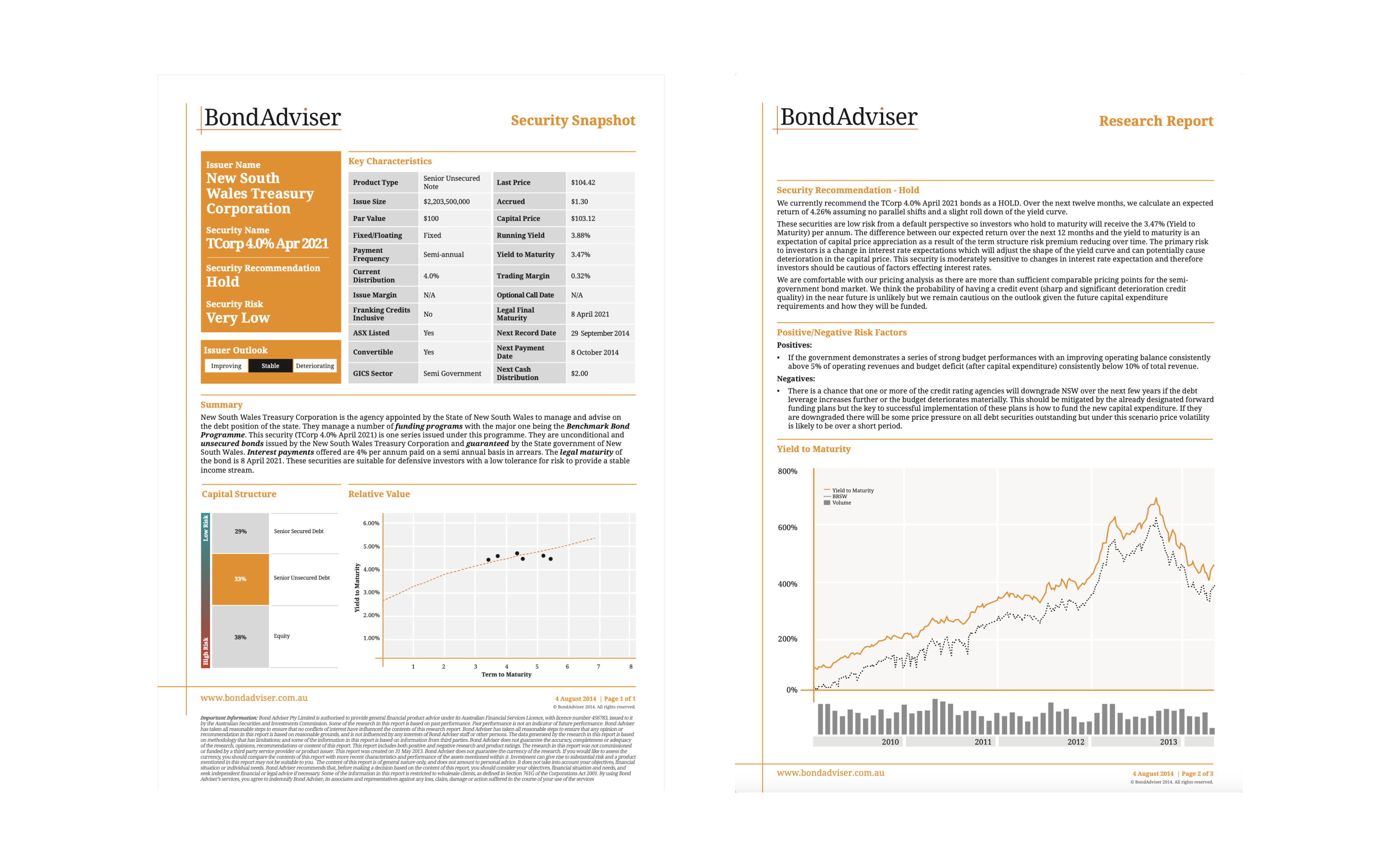BondAdviser Report